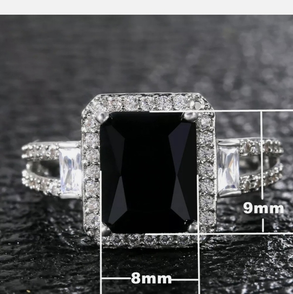 New 925 Silver Princess Cut 3.0 Ct Black Sapphires - Picture 3 of 4